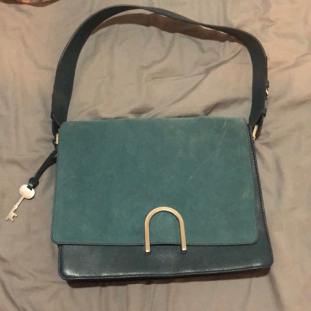 Forest green fossil purse